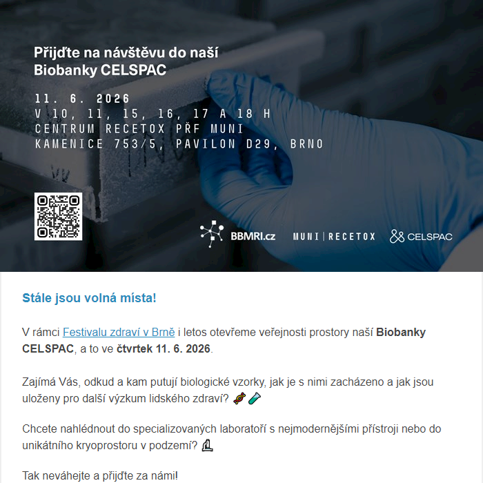 Přijďte se podívat k nám do biobanky