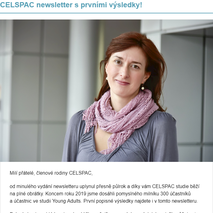 První výsledky CELSPAC