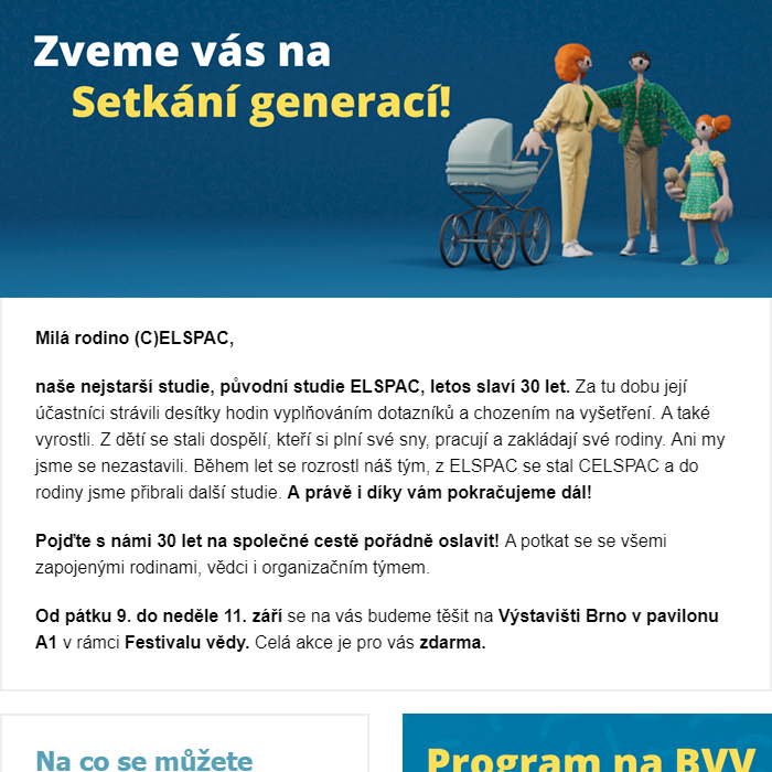 Zveme vás na setkání generací od 9. do 11. září na BVV!